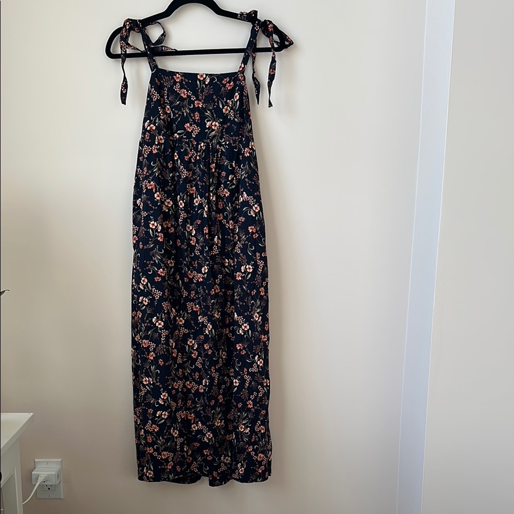 Floral Maxi Dress with Tie Straps